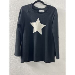 Eden’s 6th Day Womans Size S/M Black Star Sweater Celestial Witchy DarkFairy‎